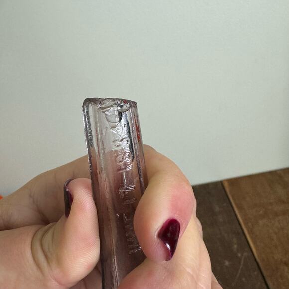 Antique Hand Blown Clear Glass Funnel Pat June 17 1884 Science Biology Chemistry - Picture 3 of 12